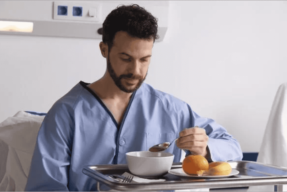 Patient eating after IV therapy in Scottsdale treatment