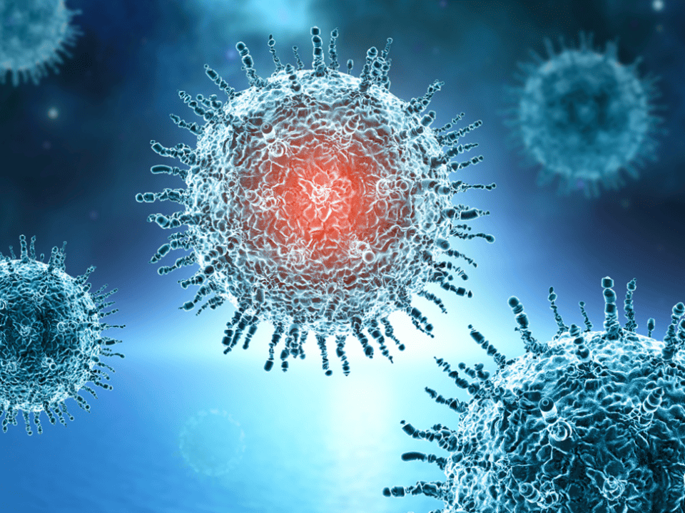 Advanced immunotherapy illustration showing cellular immune system regulation for allergies and autoimmune disorder treatment.